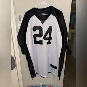 Men's Black and White Number 24 Jersey